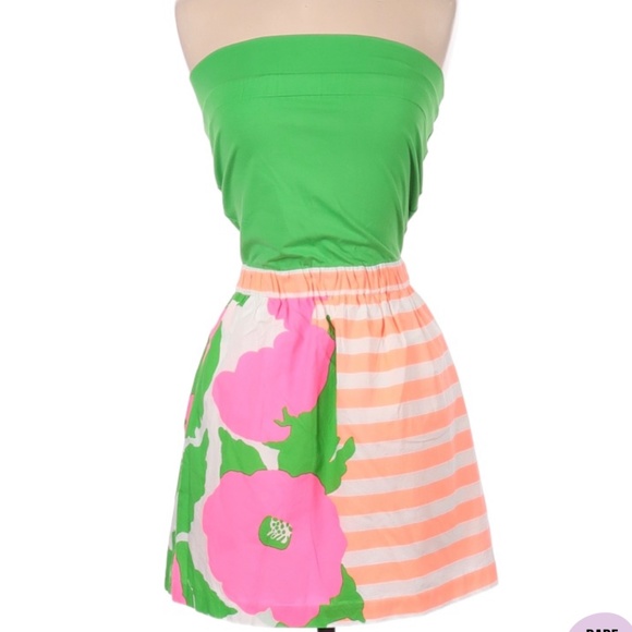 🌴🌺🌴Lilly Pulitzer Strapless Dress Fleur Neon Sunrise - NWOT!! 🌺🌴🌺 - Picture 16 of 16